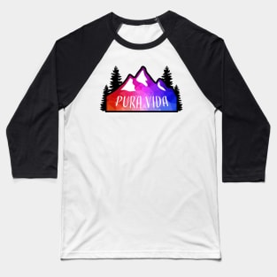 Geometric Colorful Mountain Pura Vida Baseball T-Shirt